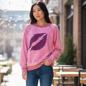 Upcycled Graphic Lightweight Top by yummy sweater co